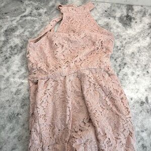 Light Pink Lace Romper